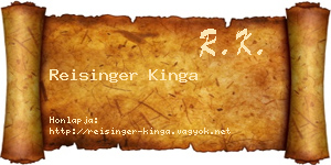 Reisinger Kinga névjegykártya